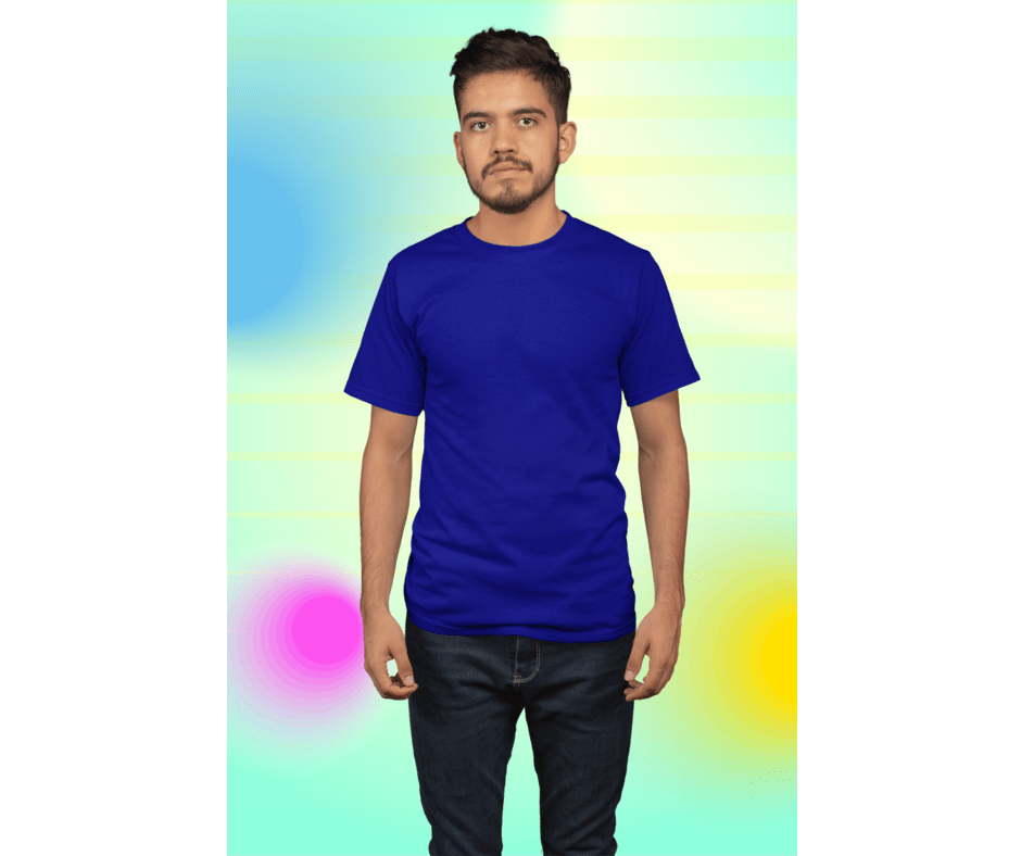 T-shirt Homme Dipped - Taille XL - Coton 100% - Col Rond Bleu - Occasion Très Bon état