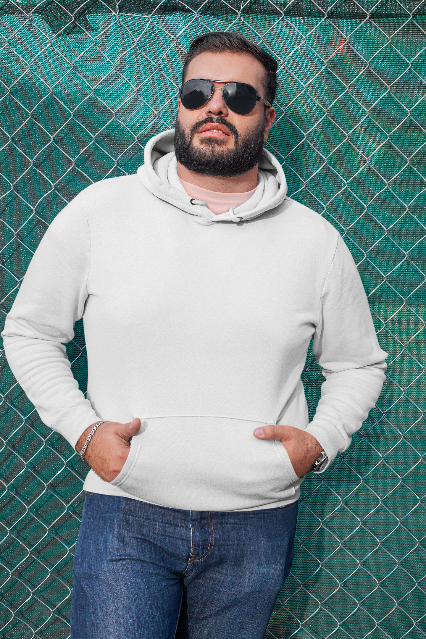 a man in white hoodie