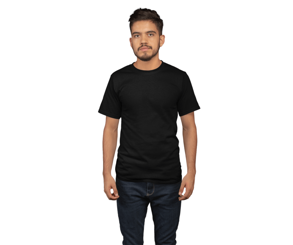 Movyor crew neck black tshirt for men - movyor.com