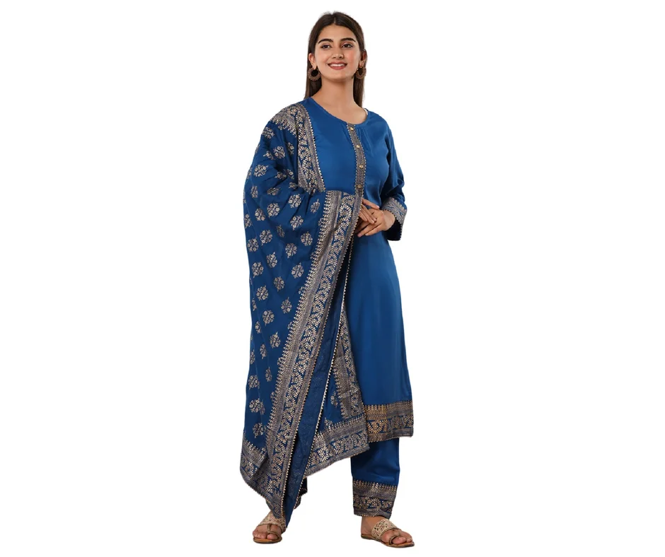 movyor turkish blue colour kurta set