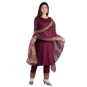 Movyor purple colour kurta set for women