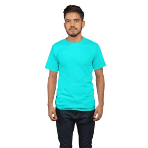 Movyor crew neck cyan colour tshirt for men