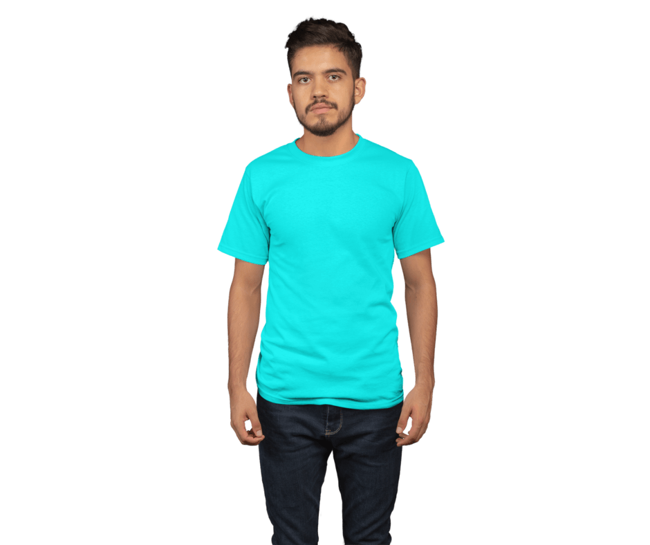 movyor_round_neck_tshirt_cyan_color_half_sleeve_for_men