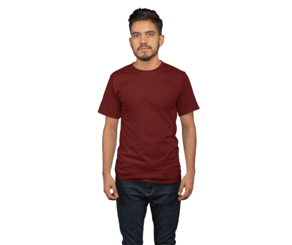 movyor_round_neck_maroon_color_half_sleeve