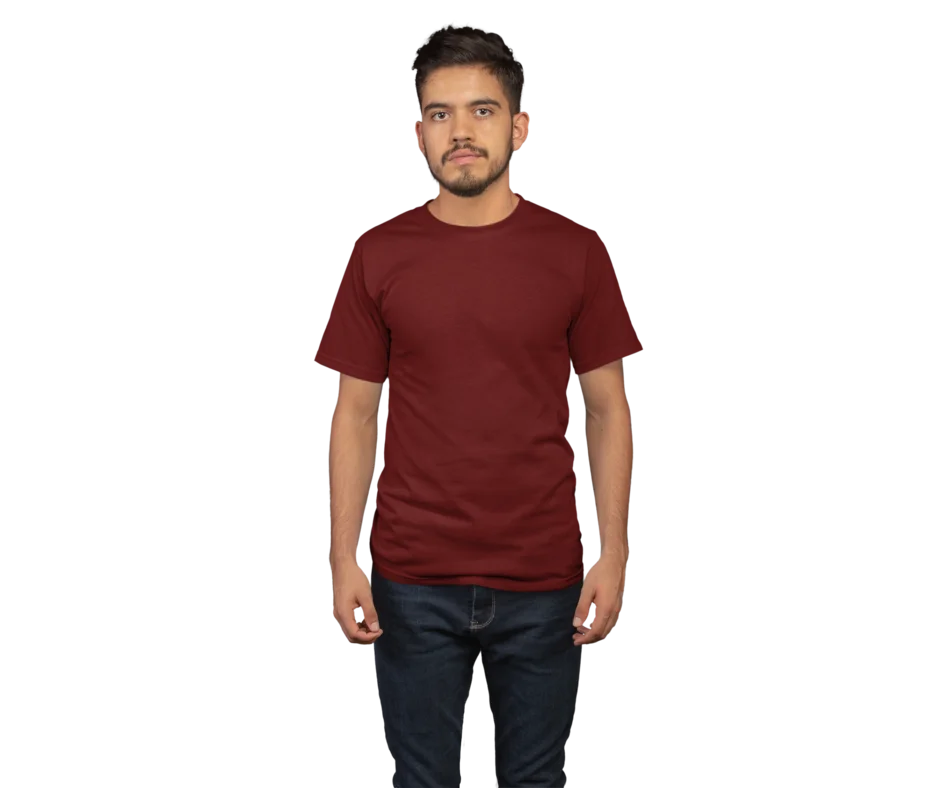 movyor_round_neck_maroon_color_half_sleeve